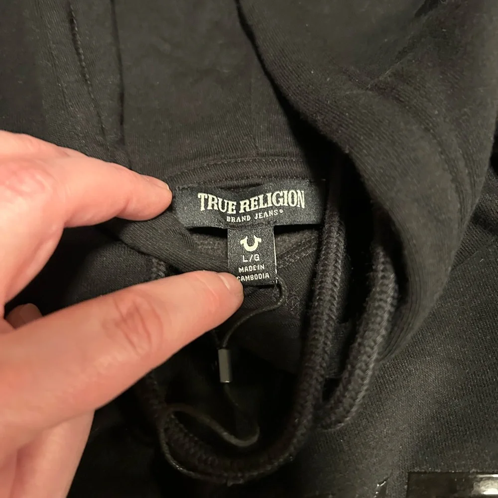 NWOT True Religion Black Men's hoodie L